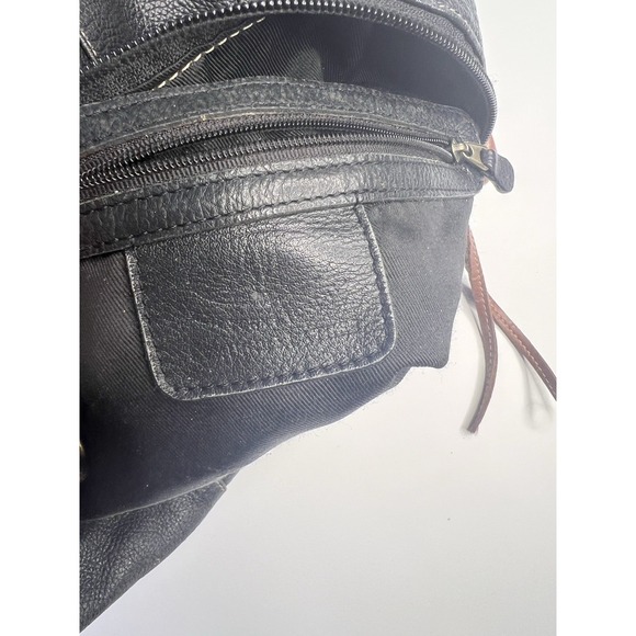 Vtg Y2K Grunge Faded Black Leather Shoulder Bag Women City Street - Picture 13 of 14